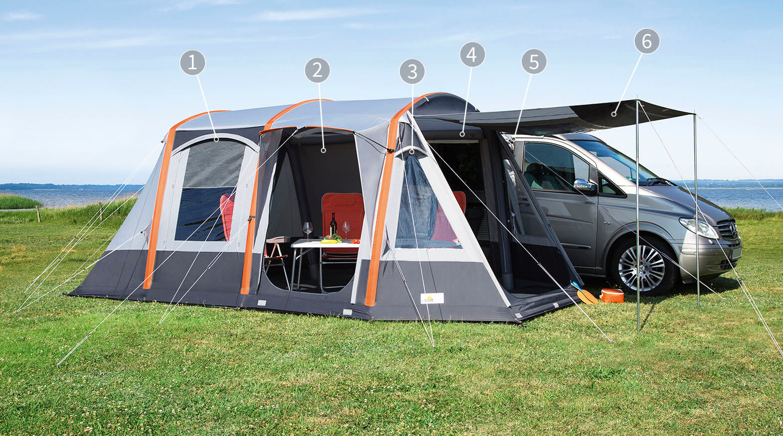 Vorzelt Camping Bus Klappsauger Schleusenstab 1 Sonnensegel Saugnapf